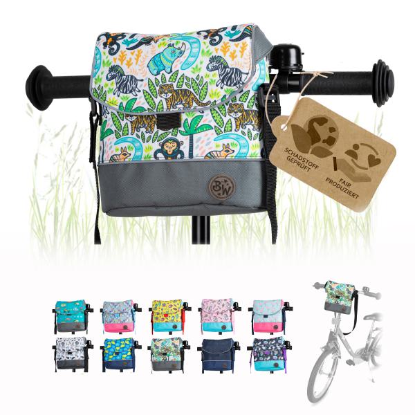 BAMBINIWELT Lenkertasche für Puky, Roller und Fahrrad, Fahrradtasche für Kinder, wasserabweisend, mit Schultergurt